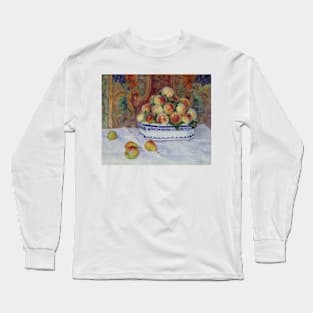 Still Life with Peaches by Auguste Renoir Long Sleeve T-Shirt